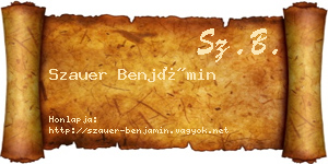 Szauer Benjámin névjegykártya